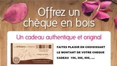 Le Chèque en bois des Artisans du Végétal