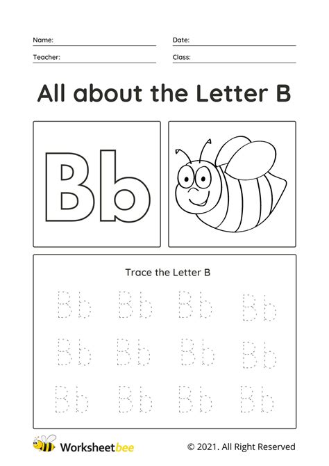 Trace The Letter B Uppercase And Lowercase Tracing Sheet For Kids