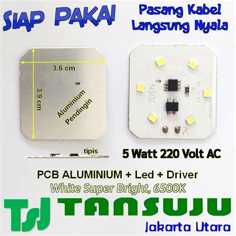 Jual Modul Lampu Smd Led Downlight Pcb Aluminium Ac V Watt Murni