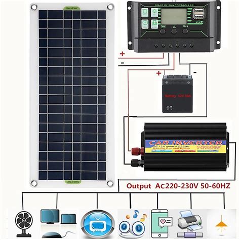 W Zonnepaneel W Zonne Omvormer Controller Lader Zonnepaneel