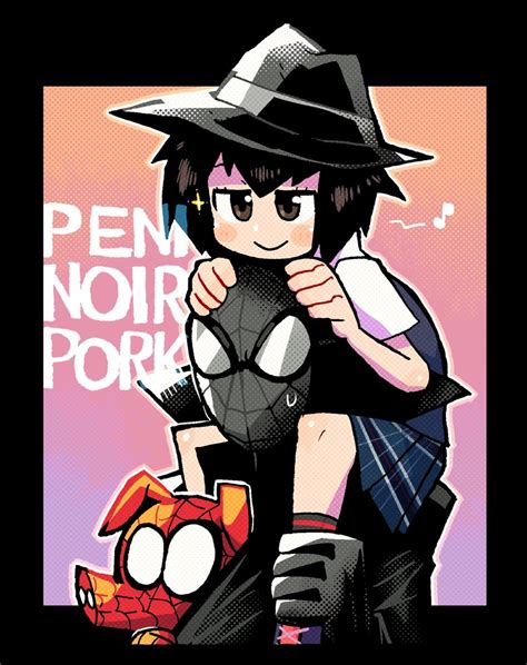 Peni Parker Spider Man Noir And Spider Ham Marvel And 3 More Drawn By Rariatto Ganguri