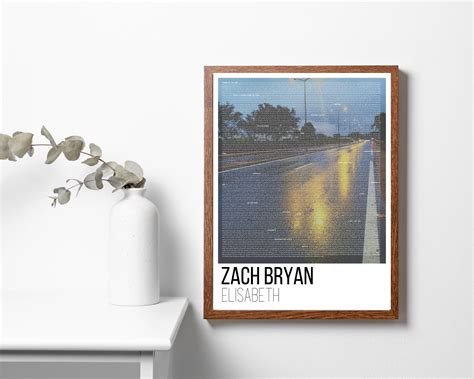 Zach Bryan Elisabeth Album Full Album Lyrics Poster Instant Download ...