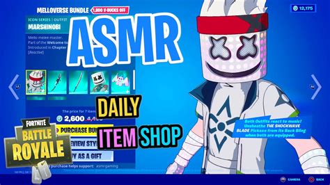 Asmr Fortnite New Melloverse Bundle Skins Daily Item Shop 🎮🎧 Relaxing Whispering 😴💤 Youtube