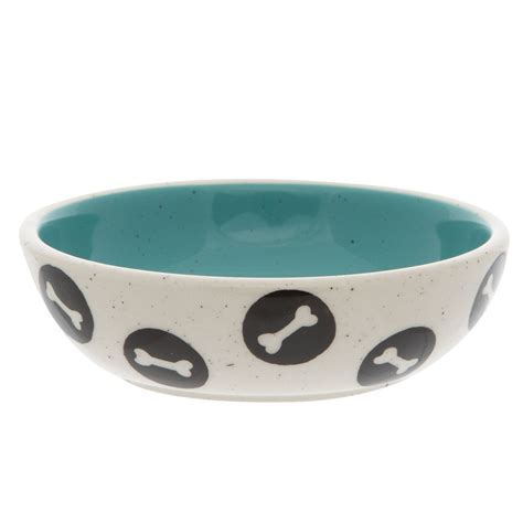 Top Paw Black Bones Dog Bowl Blue In 2020 Dog Bowls Dog Food Bowls