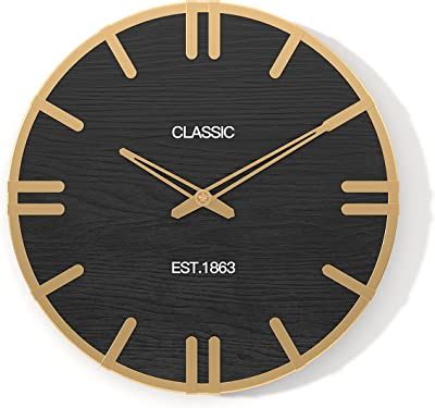 Amazon Lafocuse Inch Rustic Farmhouse Wooden Wall Clock Silent