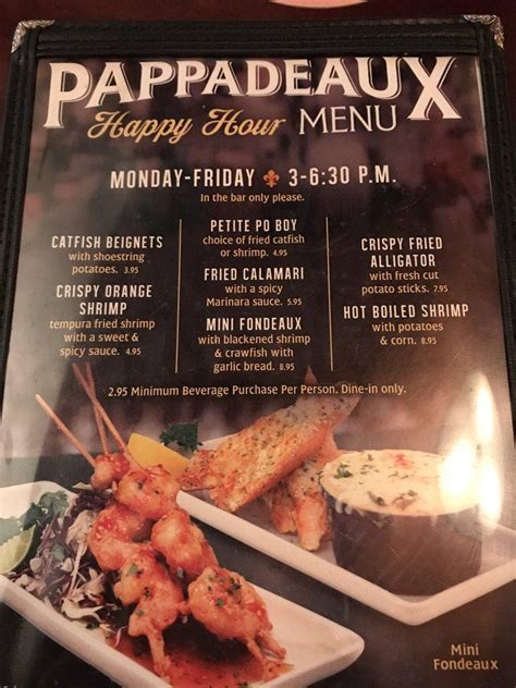 Menu At Pappadeaux Seafood Kitchen Restaurant Conroe I 45