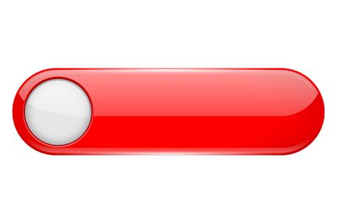 Red Menu Button With White Circle Oval Glass 3d Icon Stock Illustration