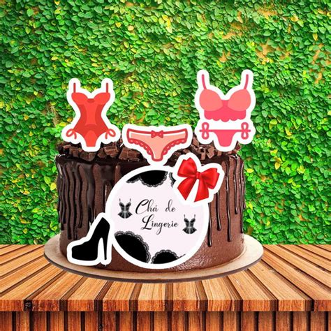 Topo De Bolo Ch De Lingerie Personalizado Topper Decora O No Elo Mabu Print Personalizados