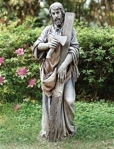 Saint Joseph Garden Statue | Carpenter | Ax & Plank | 35-3/4" | Resin | 66366 - F.C. Ziegler Company