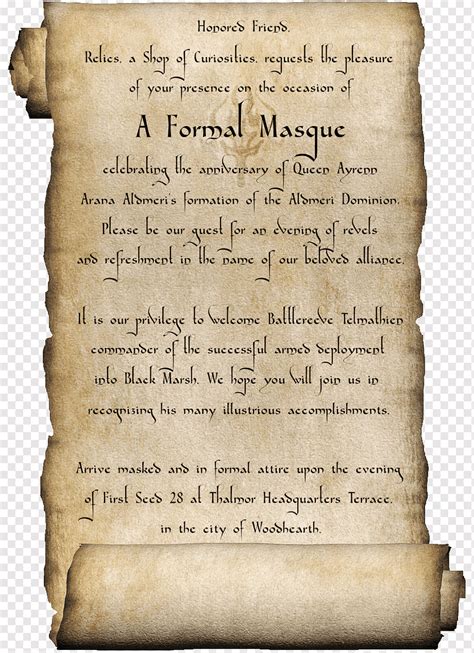 Parchment Paper Scroll Commemoration Text Parchment Document Png