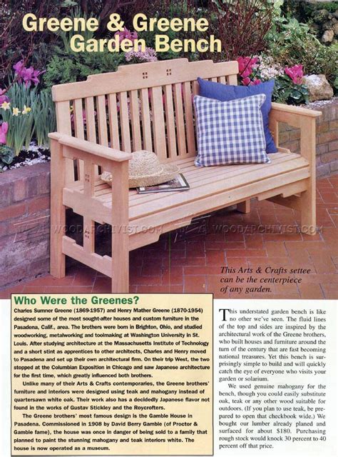 Garden Bench Plans • WoodArchivist