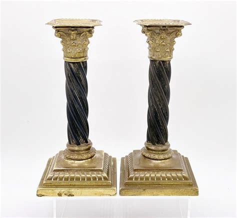 Candlestick 2 Neoclassical Brass 19th Century Catawiki