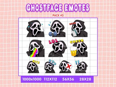 Ghostface Emotes For Twitch Or Discord Streamers Ghotface Emoji