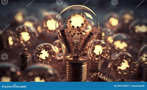 Gears Transforming Into Lightbulbs Illustrating The Process Of Turning