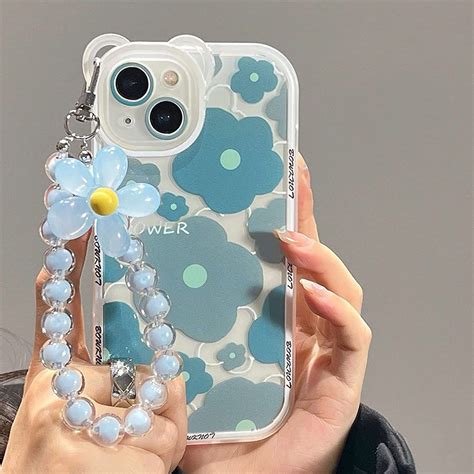 NITITOP Compatible for iPhone 13 Case Clear Floral Bear Camera Lens