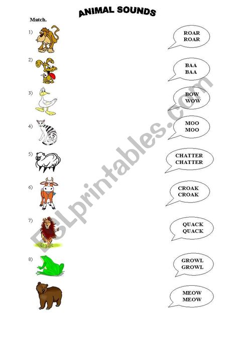 ANIMAL SOUNDS - ESL worksheet by aniczka