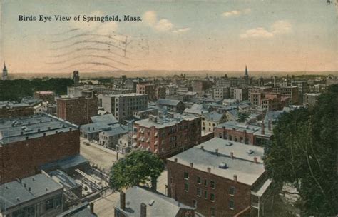 Birds Eye View Springfield Ma Postcard