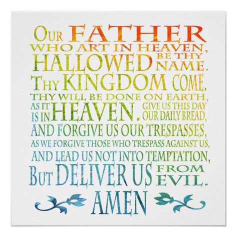 'Our Father' Prayer Poster | Zazzle