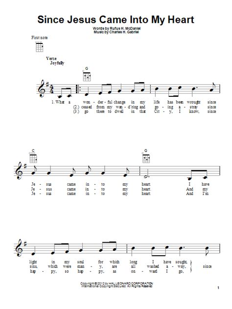 Charles H. Gabriel Since Jesus Came Into My Heart Sheet Music Notes ...