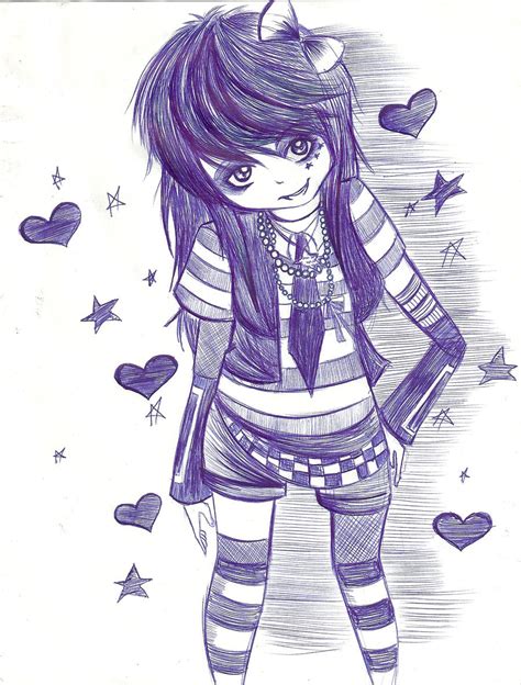 Emo girl sketch by sukina-chan on DeviantArt