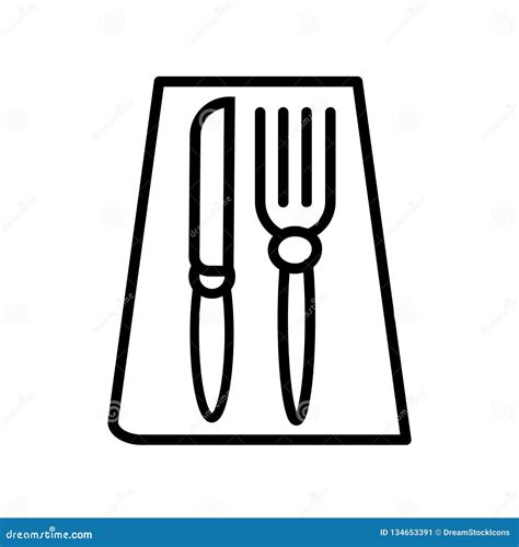 Cutlery Icon Vector Isolated On White Background Cutlery Sign Line