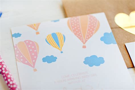 Hot Air Balloon Baby Shower Invitations