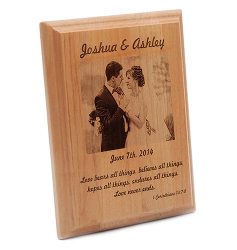 Custom Engraved New Born Baby Dedication Plaque - Natural Wood