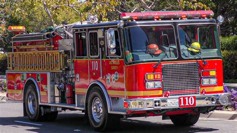 LACoFD Engine 110 Squad 58 McCormick Ambulance Responding YouTube