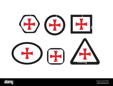 Set Of Knights Templar Crosses Symbol Icons Editable Stock Vector Image And Art Alamy