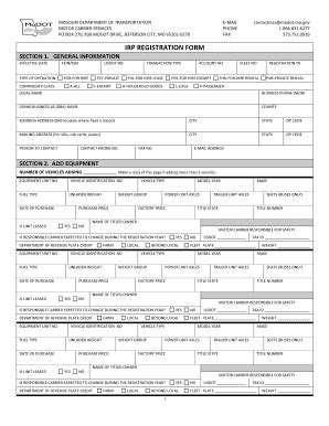 Irp Registration Fill And Sign Printable Template Online