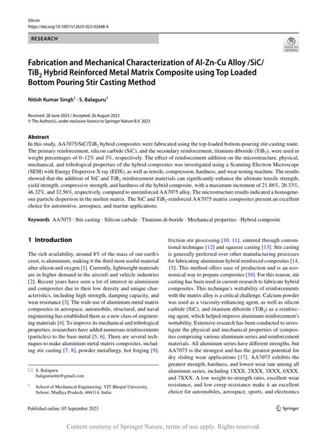 Fabrication And Mechanical Characterization Of Al Zn Cu Alloy Sictib2