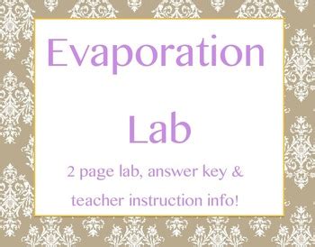 Lab: Evaporation by The Ardent Teacher | TPT