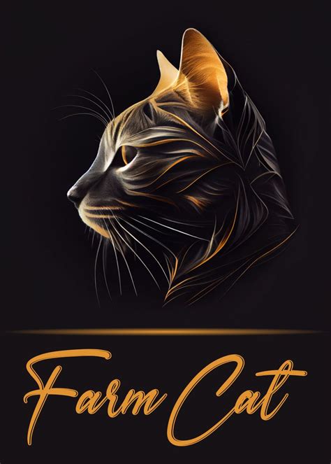 Farm Cat Portrait Poster By Artistic Paradigms Displate