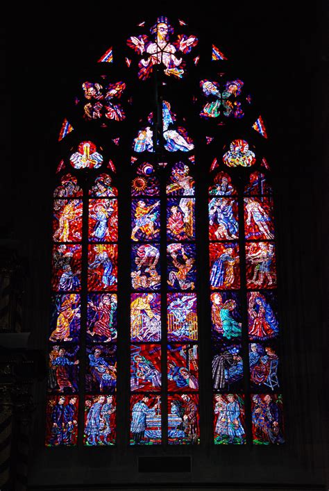 Huge stained-glass window in St. Vitus cathedral - cc0.photo