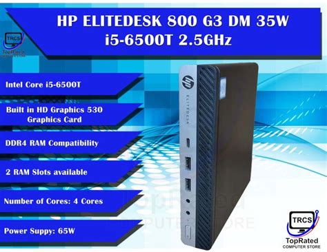 Hp Elitedesk 800 G3 Dm 35w Mini Desktop I5 6500t 6th Gen 25ghz 8gb 16gb Ram 500gb Hdd 256gb