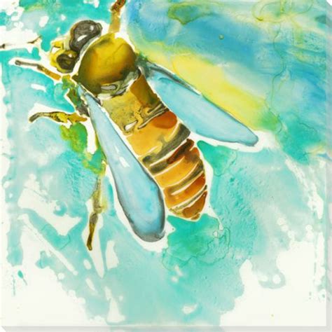 Honey Bee Wrapped Canvas Giclee Print Wall Art - Wall Decor - Artwork