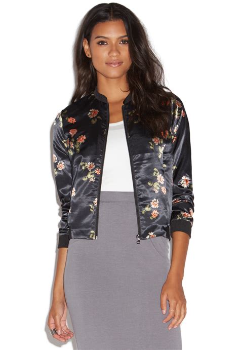 Floral Print Bomber Jacket Shoedazzle