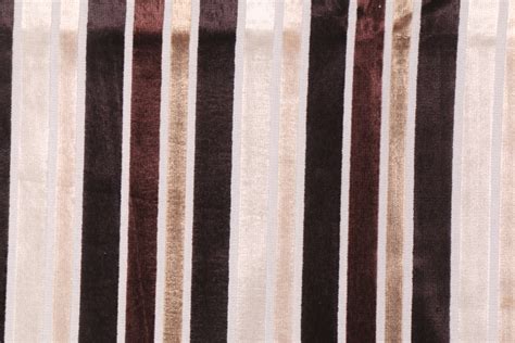 2 Yards Velvet Stripe upholstery Fabric in Java