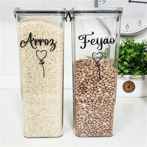 Kit Porta Mantimentos Para Arroz Feij O Alimentos Potes