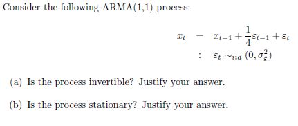 Solved Consider The Following ARMA 1 1 Process It Chegg