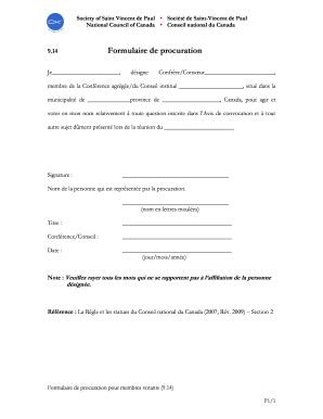 Procuration Form Fill Online Printable Fillable Blank PdfFiller