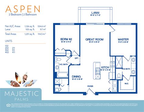 Floor Plans – Aspen | Majestic Palms Condominiums