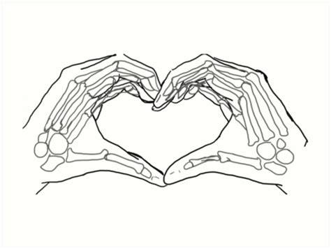 "SKELETON HEART HANDS" Art Prints by SupernovaV | Redbubble