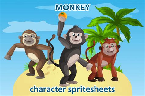 2D Game Monkey Character Sprite - CraftPix.net