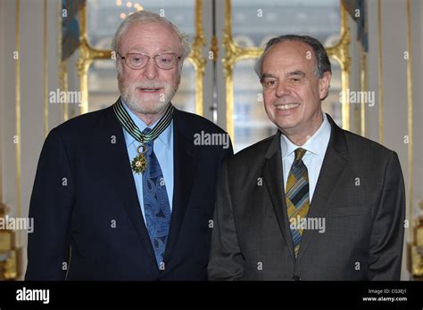 Michael Caine Frederic Mitterrand Sir Michael Caine Receives The Insignia Of Commander In The