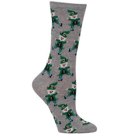 Dancing Leprechaun Socks Womens Crew Sock Johns Crazy Socks