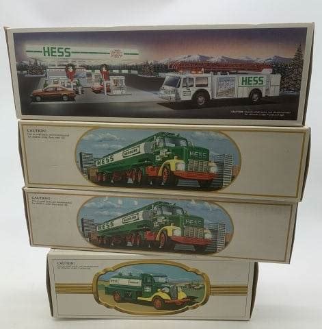 4 Hess Fire Trucks In Boxes Auction