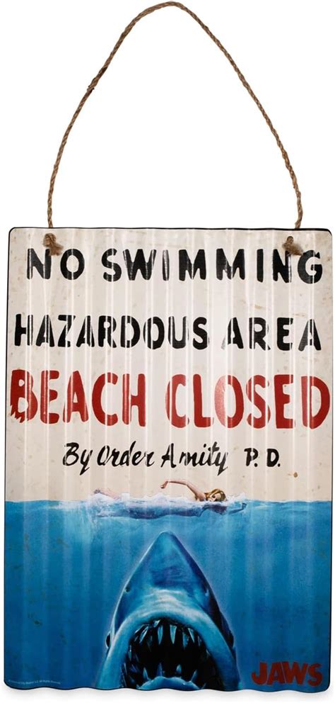 Amazon Muroanmi Metal Sign Amity Island Shark Plaque Funny Home