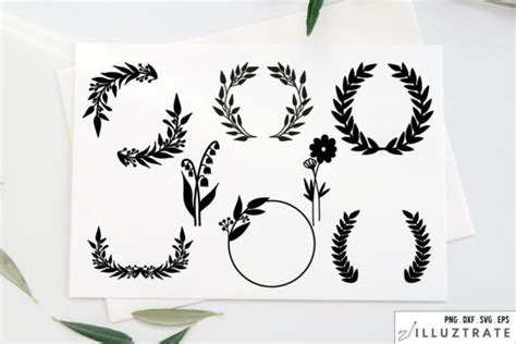 Wreath SVG Cut Files | Wreath Designs Graphic by illuztrate · Creative ...