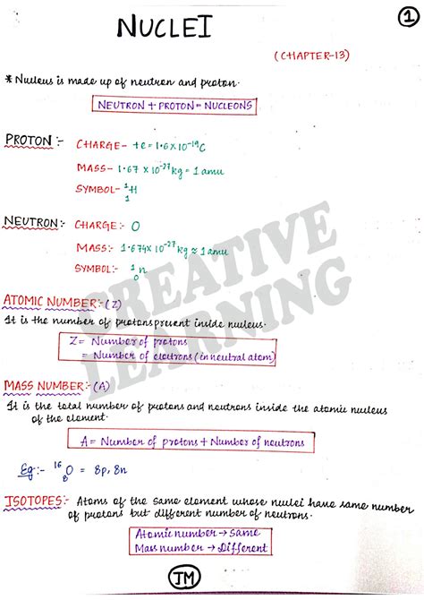 SOLUTION Nuclei 12 Th Science Physics Handwritten Notes Studypool